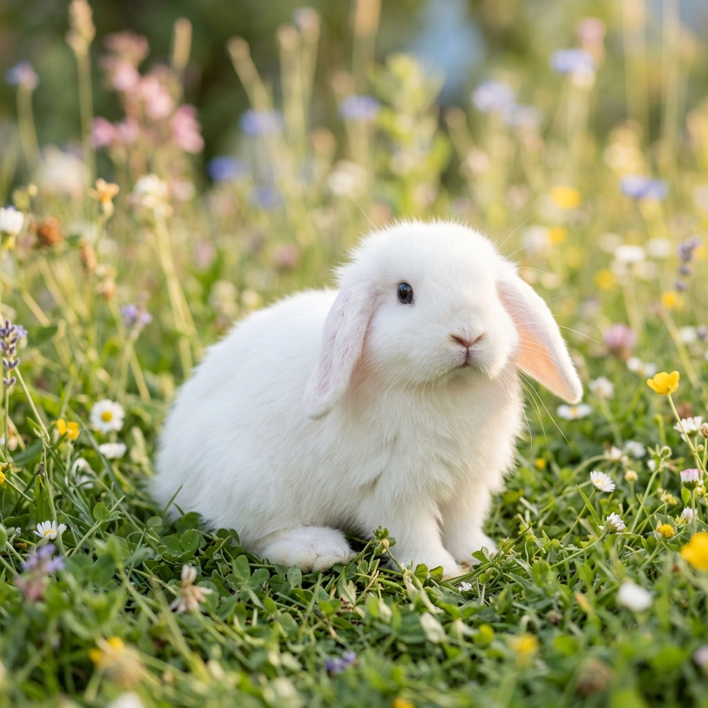Fluffy white bunny