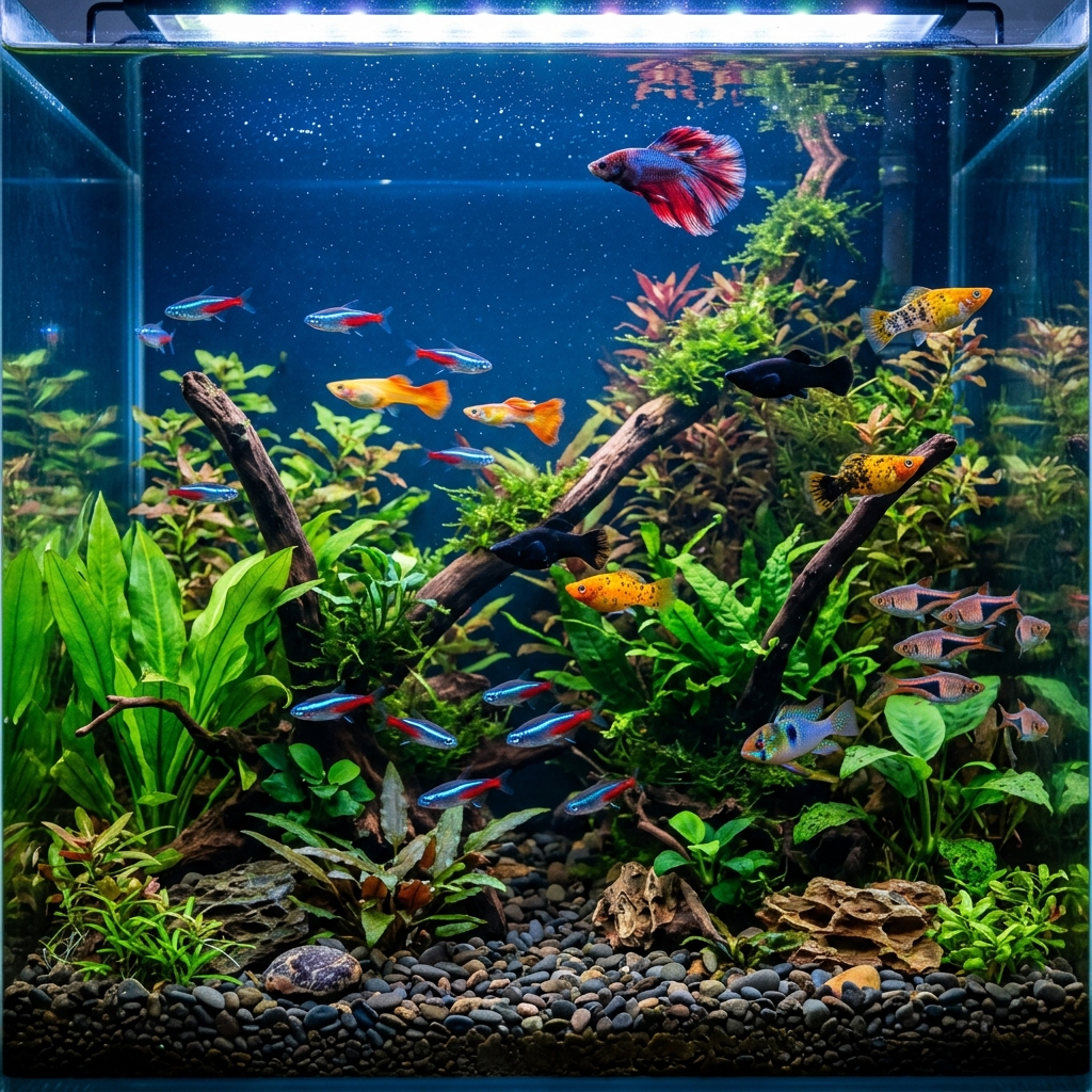 Colorful aquarium fish